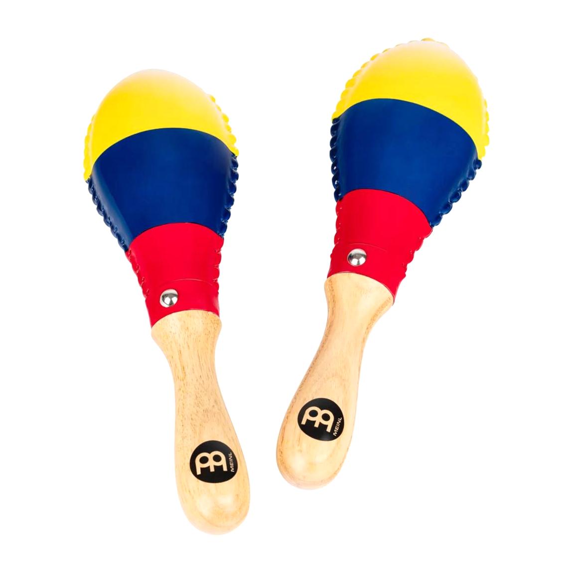 Meinl Percussion MSM3CO Traditional Rawhide Maracas, Colombia Flag Design