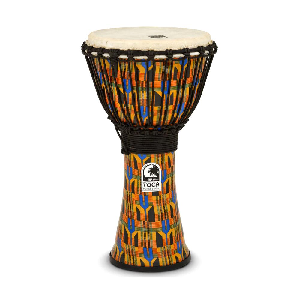 Toca SFDJ-10K Freestyle Rope Tuned 10-Inch Djembe, Kente Cloth