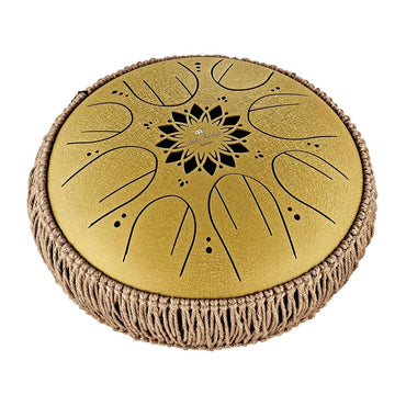 Meinl Percussion MOSTD3G 10" Medium 8 Note Octave Steel Tongue Drum, C Major, 432 Hz, Gold