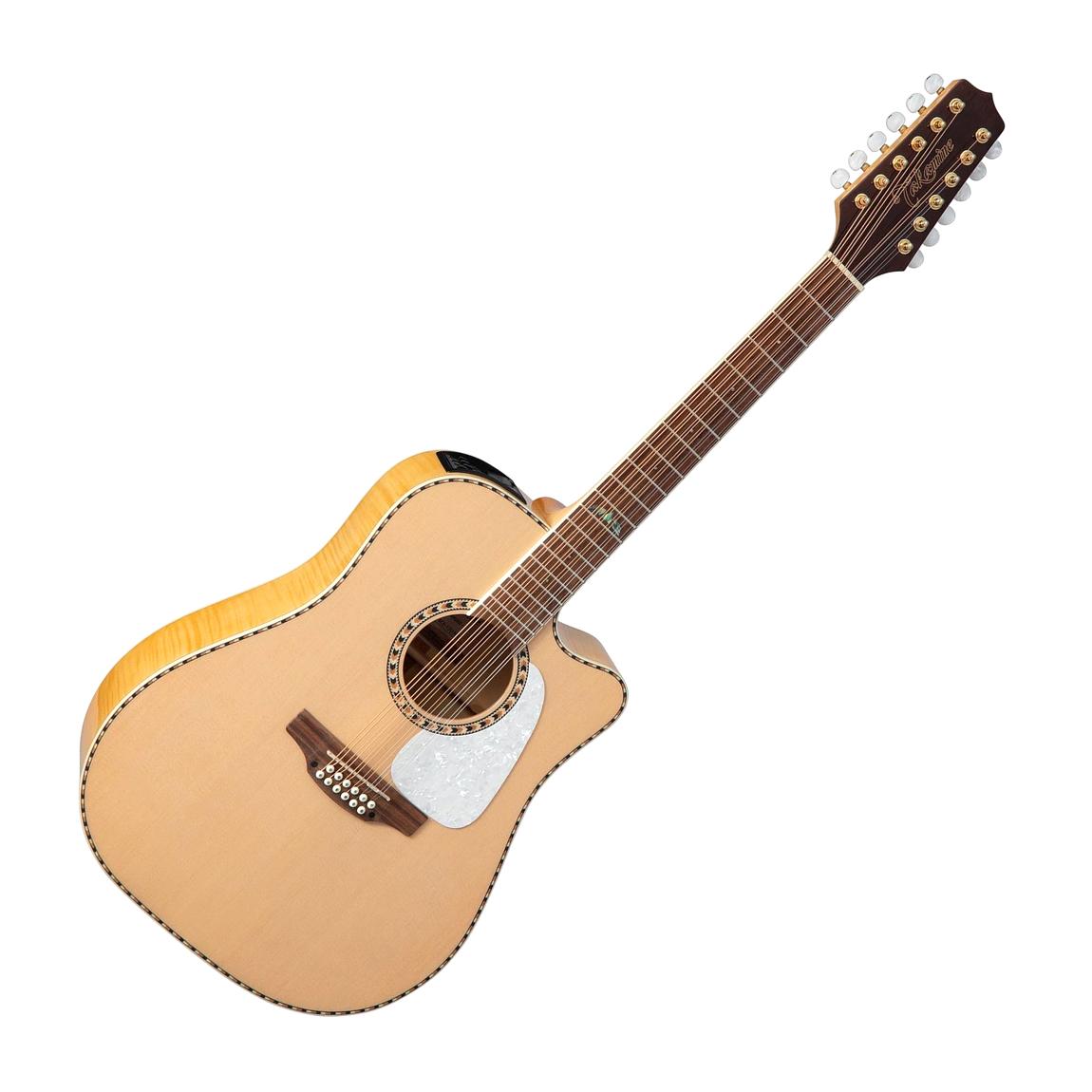 Takamine GD74CE-12U Dreadnought Cutaway 12-string Acoustic Electric Guitar w/Gig Bag, Natural
