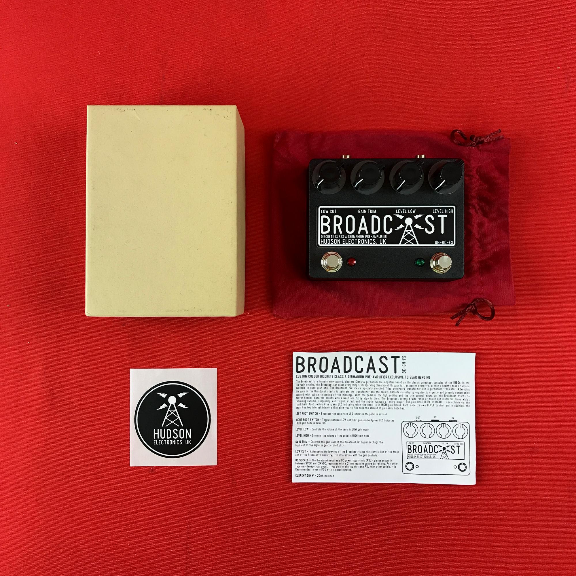 broadcast pedal USED] Hudson Broadcast Dual Switch Preamp Overdrive, Black (Gear Hero