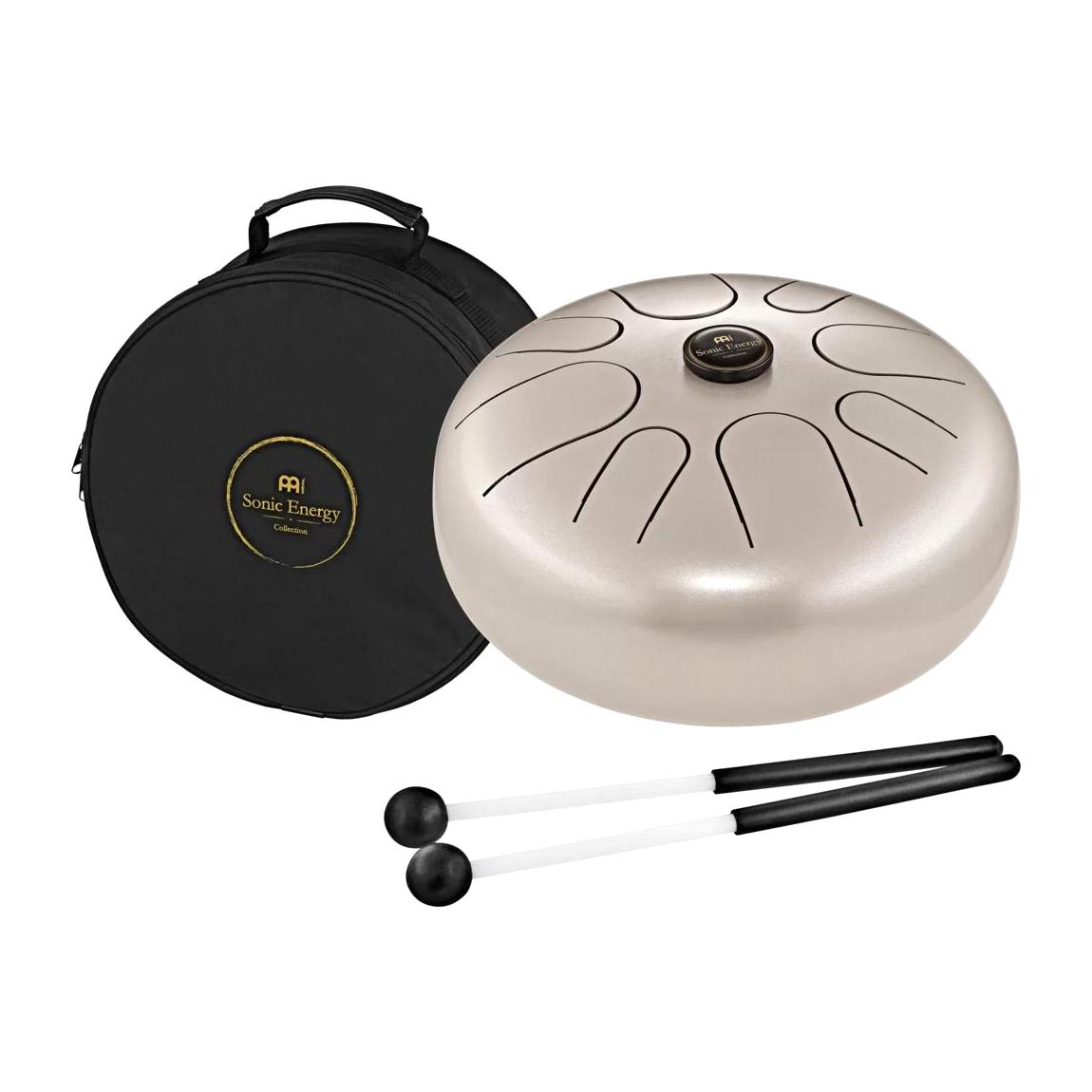 Meinl Percussion STD4PG 12" Steel Tongue Drum w/Case and Mallets, Pearl Grey
