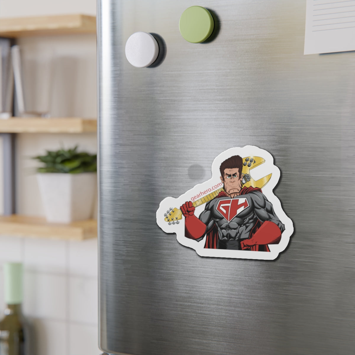 Golden Guitar Hero Die-Cut Magnets