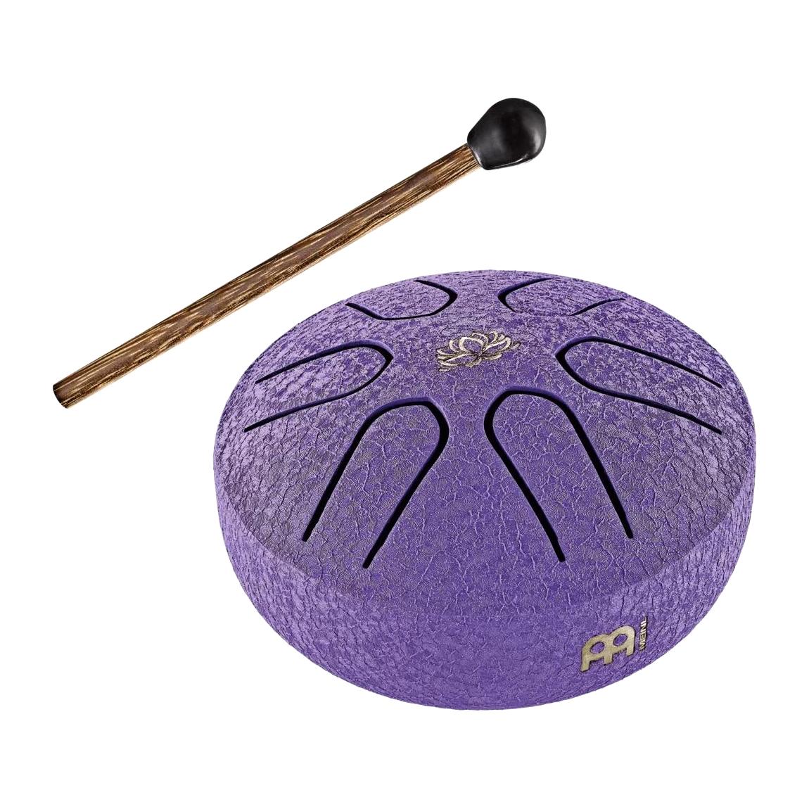 Meinl PSTD1PLF 3 Inch Pocket Steel Tongue Drum, A Major, Lotus Flower, Purple