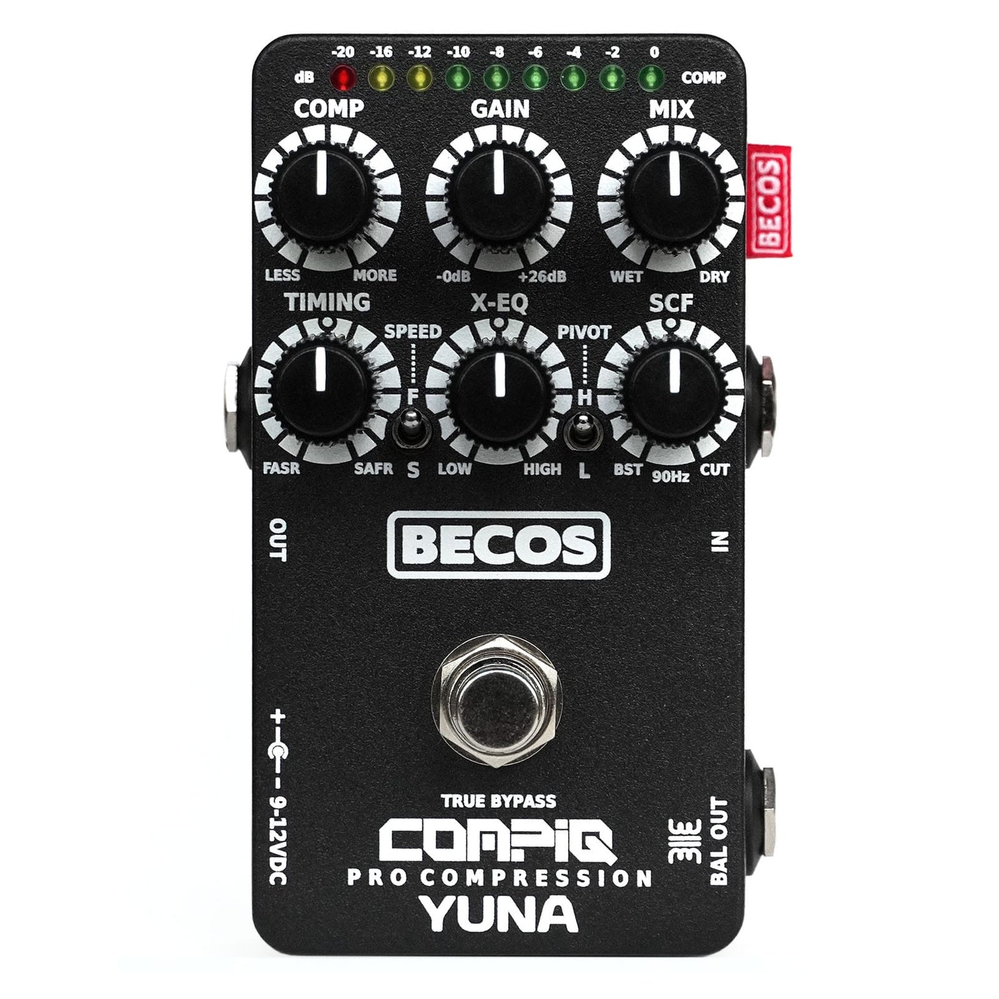 BECOS FX CompIQ YUNA With DITOS DI Pro Compressor Pedal for Bass and Guitar