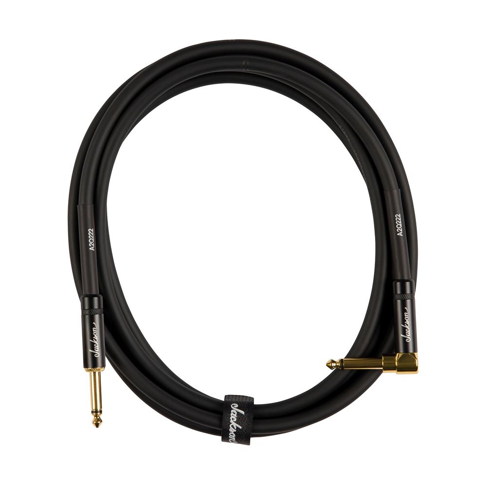 Jackson High Performance 1/4 Inch Instrument Cable 10.93 FT Straight/Angled, Black