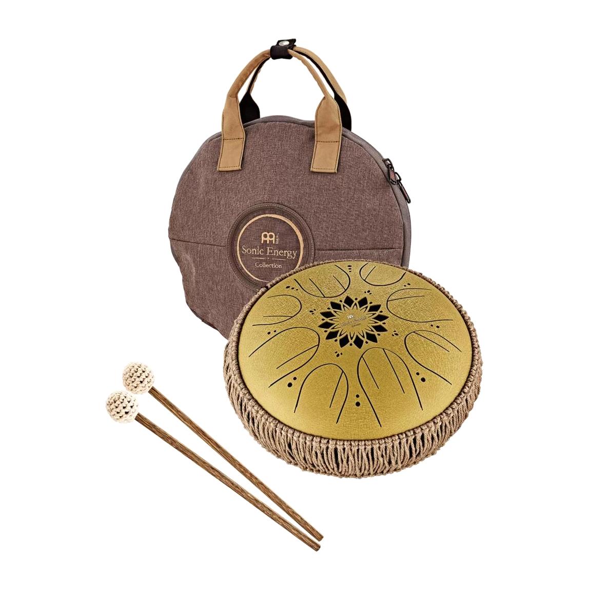 Meinl Percussion MOSTD3G 10" Medium 8 Note Octave Steel Tongue Drum, C Major, 432 Hz, Gold