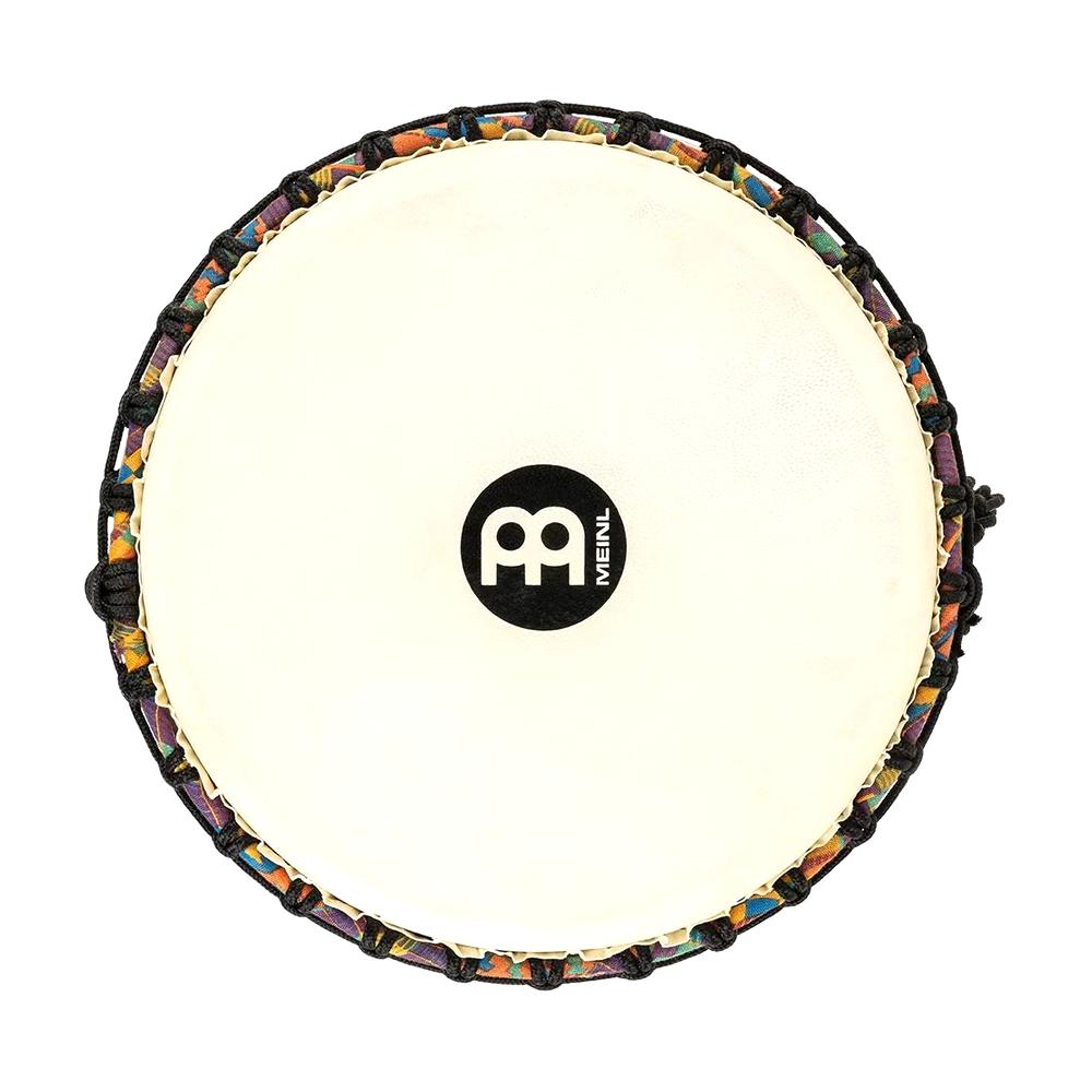 Meinl Percussion PADJ2-L-G 12" Rope Tuned Travel Series Djembe w/Goat Skin Head, Kenyan Quilt