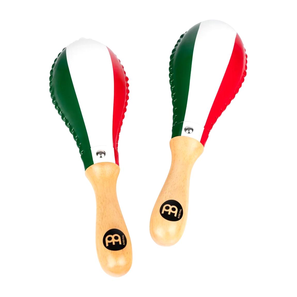 Meinl Percussion MSM3MX Traditional Maracas Hand Shaker Rattles with Natural Rawhide, Mexico Flag