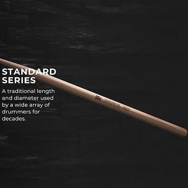 Meinl Stick & Brush SB102 Standard 5B Drumsticks American Hickory with Acorn Shape Wood Tip