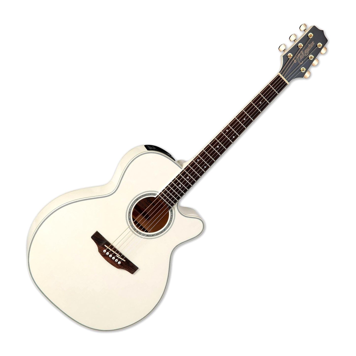 Takamine GN37CE PW NEX Cutaway Acoustic Electric Guitar w/Gig Bag, Pearl White