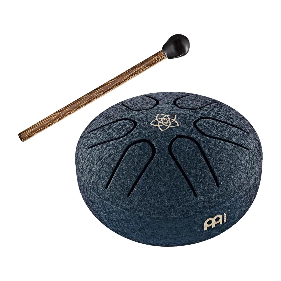 Meinl PSTD2NBVF 3 Inch Pocket Steel Tongue Drum, A Major, Venus Flower, Navy Blue