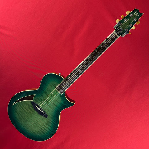 [USED] ESP LTD TL-6 Thinline Acoustic Electric Guitar, Aqua Marine Burst (See Description)