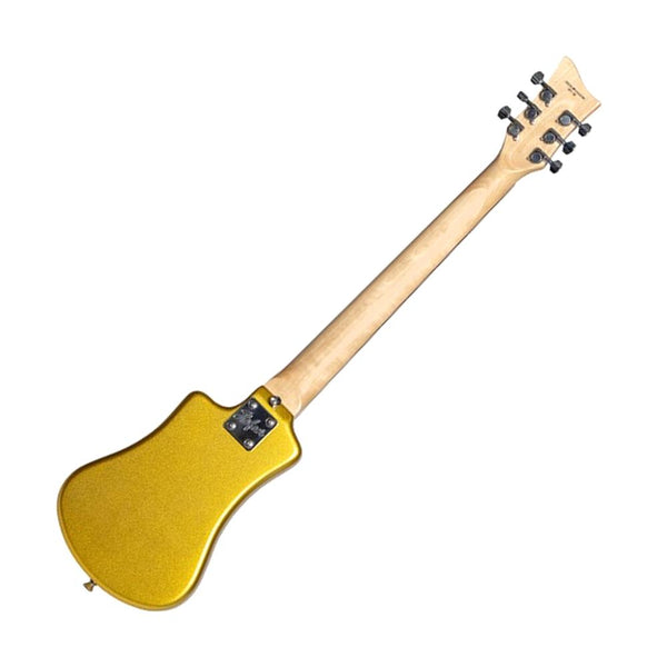 Hofner HCT-SH-GT-O Shorty Electric Travel Guitar w/Gig Bag, Gold Top
