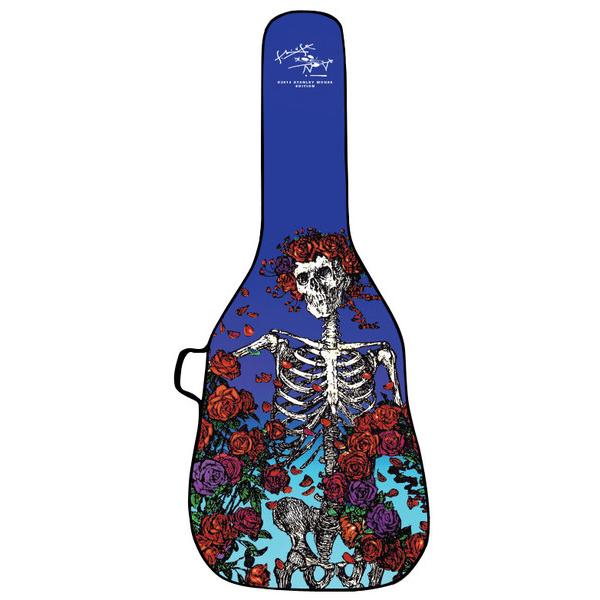 Boldface Acoustic Guitar Gig Bag with Removable Face, Skeleton and Roses