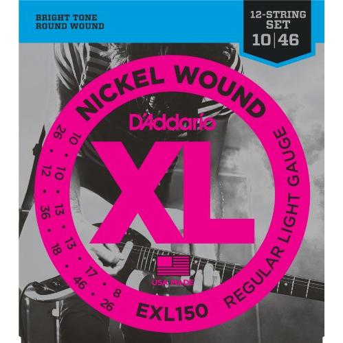 D'Addario EXL150 Electric Guitar Strings 12-String Set, Regular Light