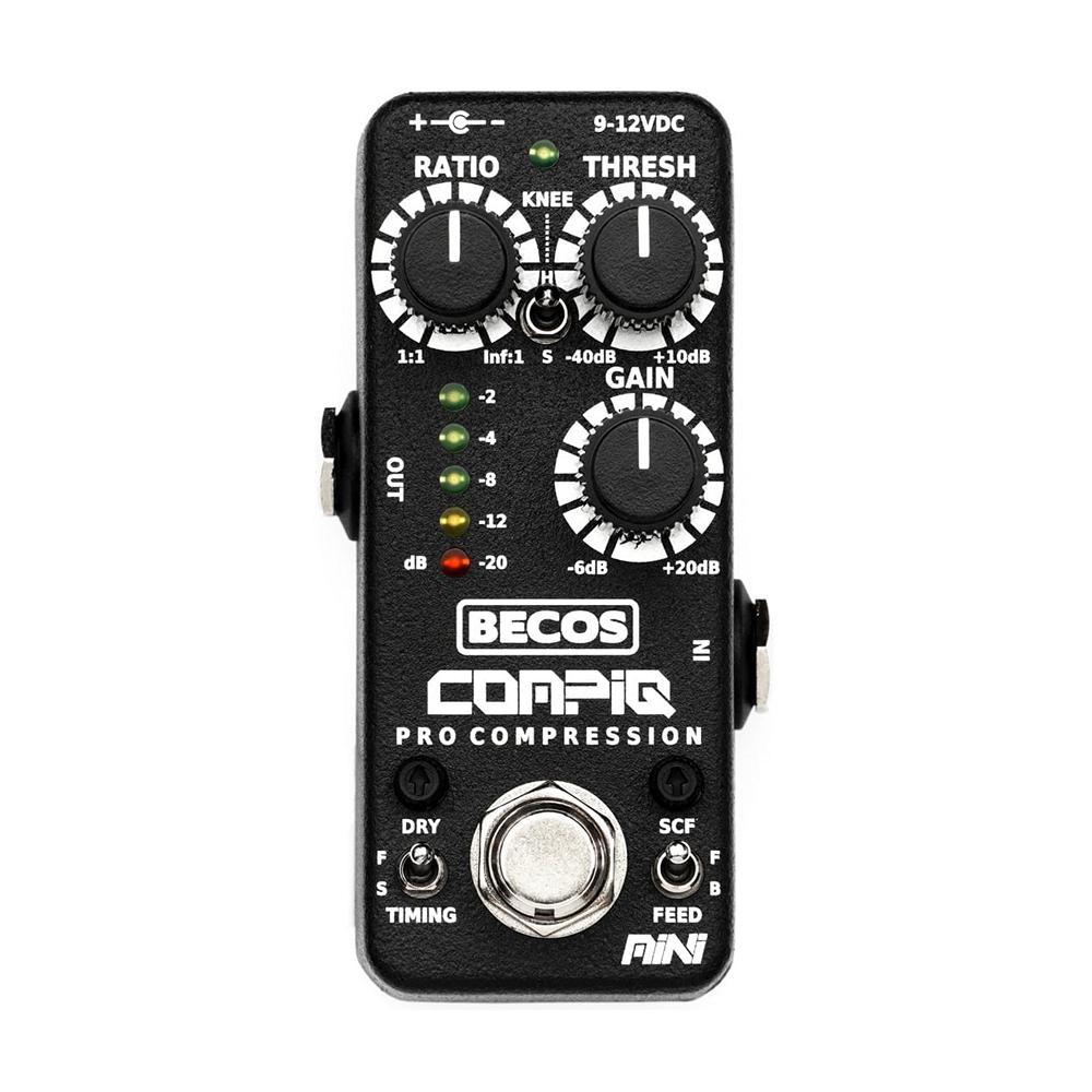 analog compressor pedal BECOS FX CompIQ MINI Pro Compressor for Guitar and Bass (Gear Hero Exc