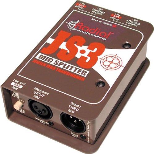 Radial JS3 Passive Microphone Splitter Direct Box