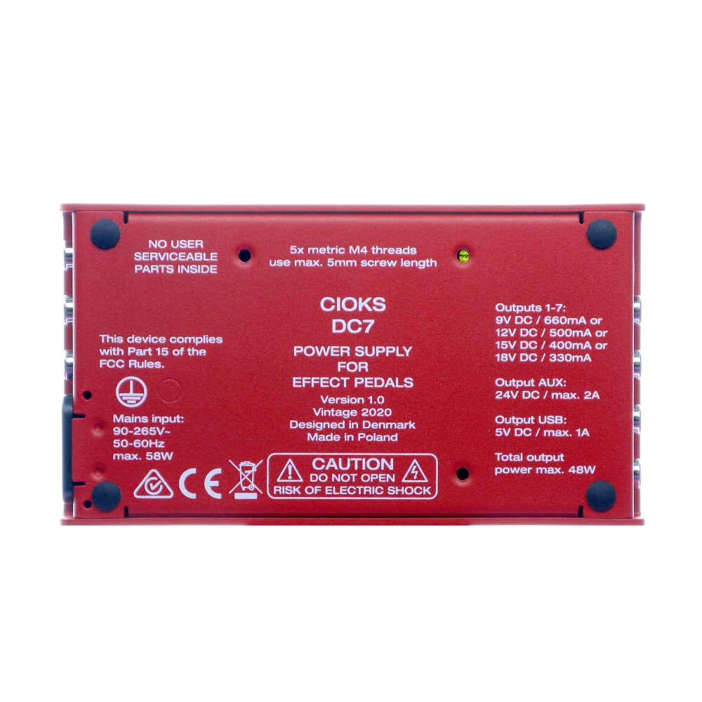 CIOKS DC7 Pedal Power Supply, Red (Gear Hero Exclusive)
