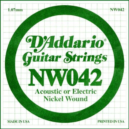 D'Addario NW042 Nickel Wound Electric Guitar Single String, .042