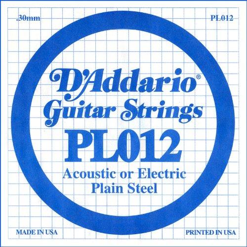 D'Addario PL012 Plain Steel Guitar Single String, .012