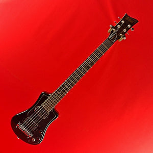 [USED] Hofner HCT-SH-DLX-BK-O Deluxe Shorty Electric Travel Guitar w/Gig Bag, Black (See Description)