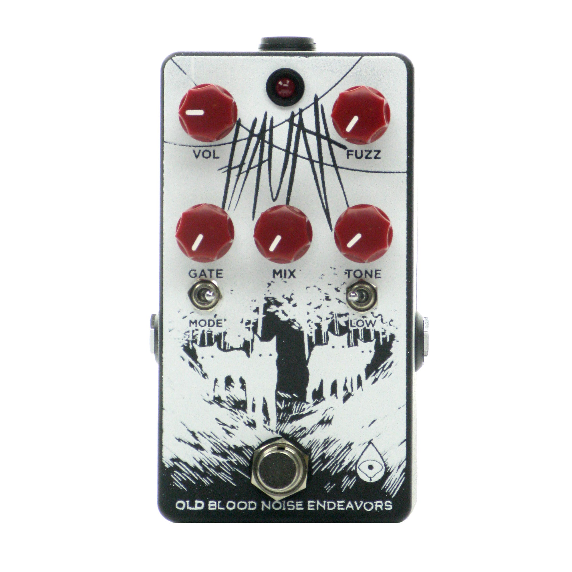 Old Blood Noise Endeavors Haunt Fuzz, Black and White with Custom Knob