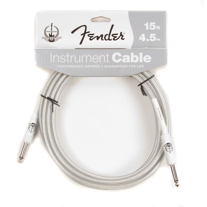 Fender Instrument Cable 60th Anniversary 15ft, Silver/White