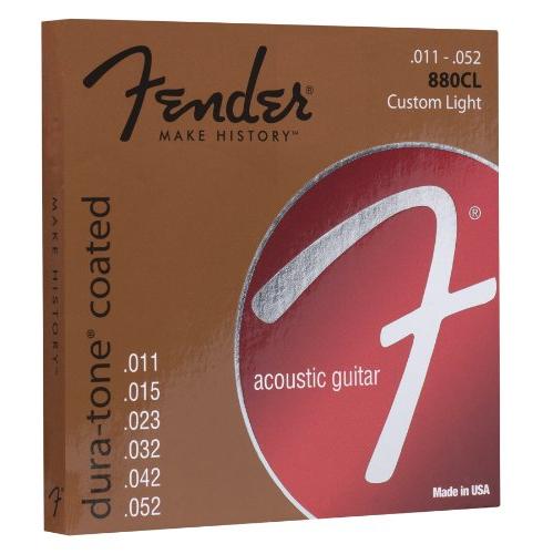Fender 880CL Dura-Tone Coated Bronze Acoustic Guitar Strings - Custom Light