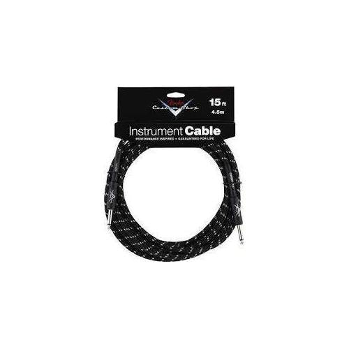 FENDER GUITAR INSTRUMENT CABLE, BLACK TWEED, 15 FOOT