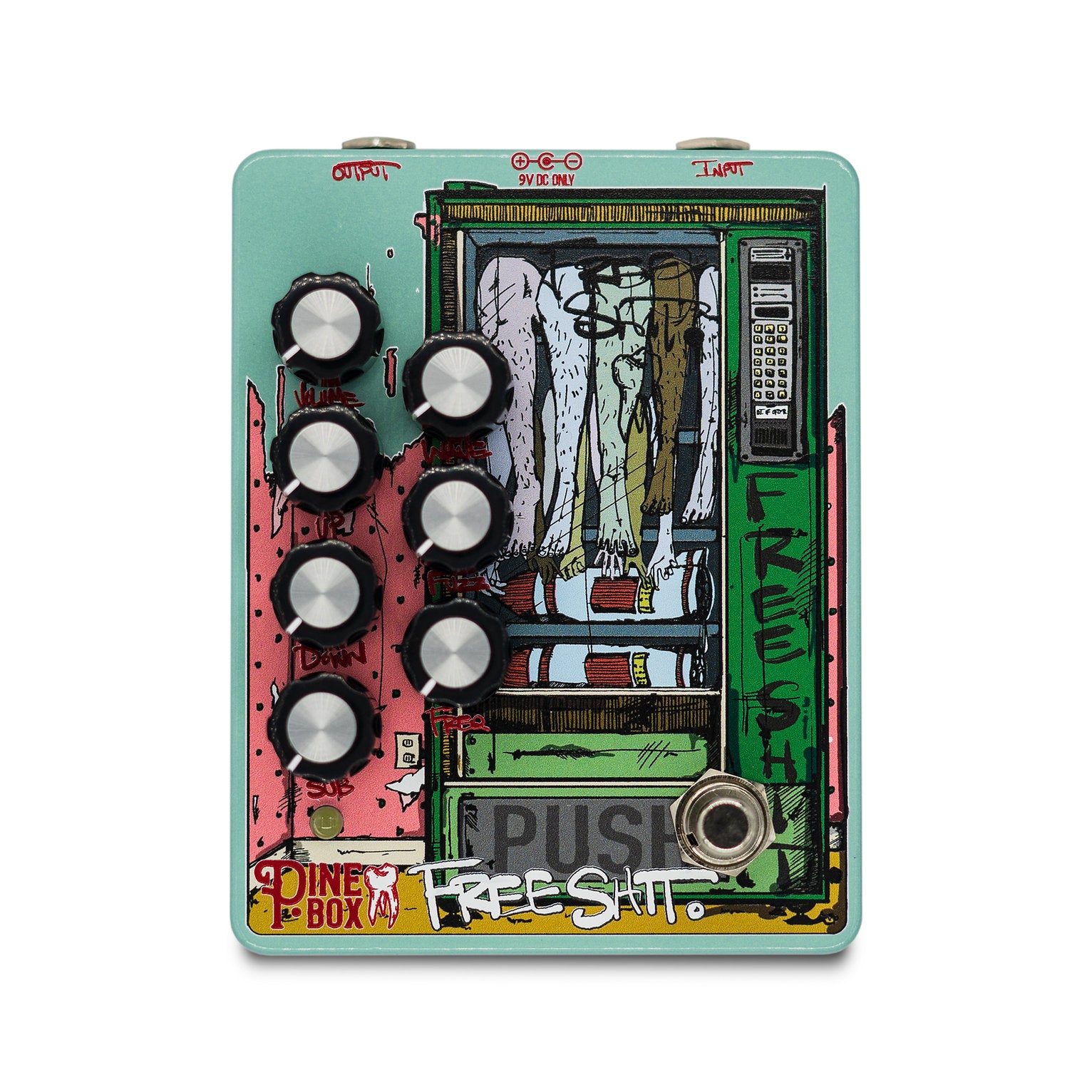 bit crusher pedal Pine-Box Customs Free Shit Octave Bit Crusher, Seafoam