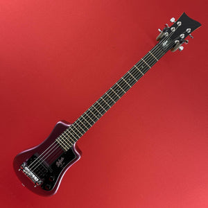 [USED] Hofner HCT-SH-PU-O Shorty Electric Travel Guitar w/Gig Bag, Purple