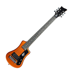 Hofner HCT-SH-MO-O Shorty Electric Travel Guitar w/Gig Bag, Orange