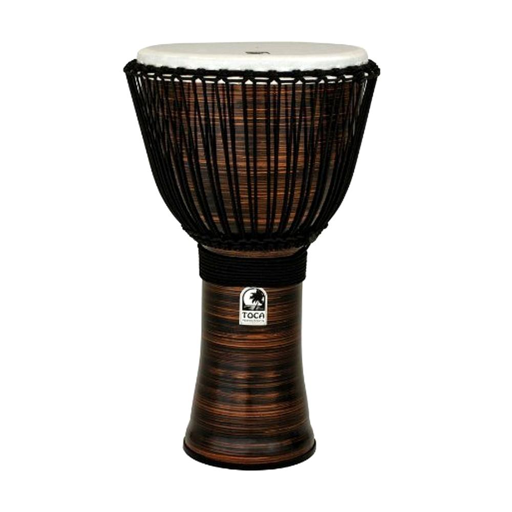 Toca TF2DJ-14SCB Freestyle II Rope Tuned 14-Inch Djembe w/Gig Bag, Copper Spun Finish