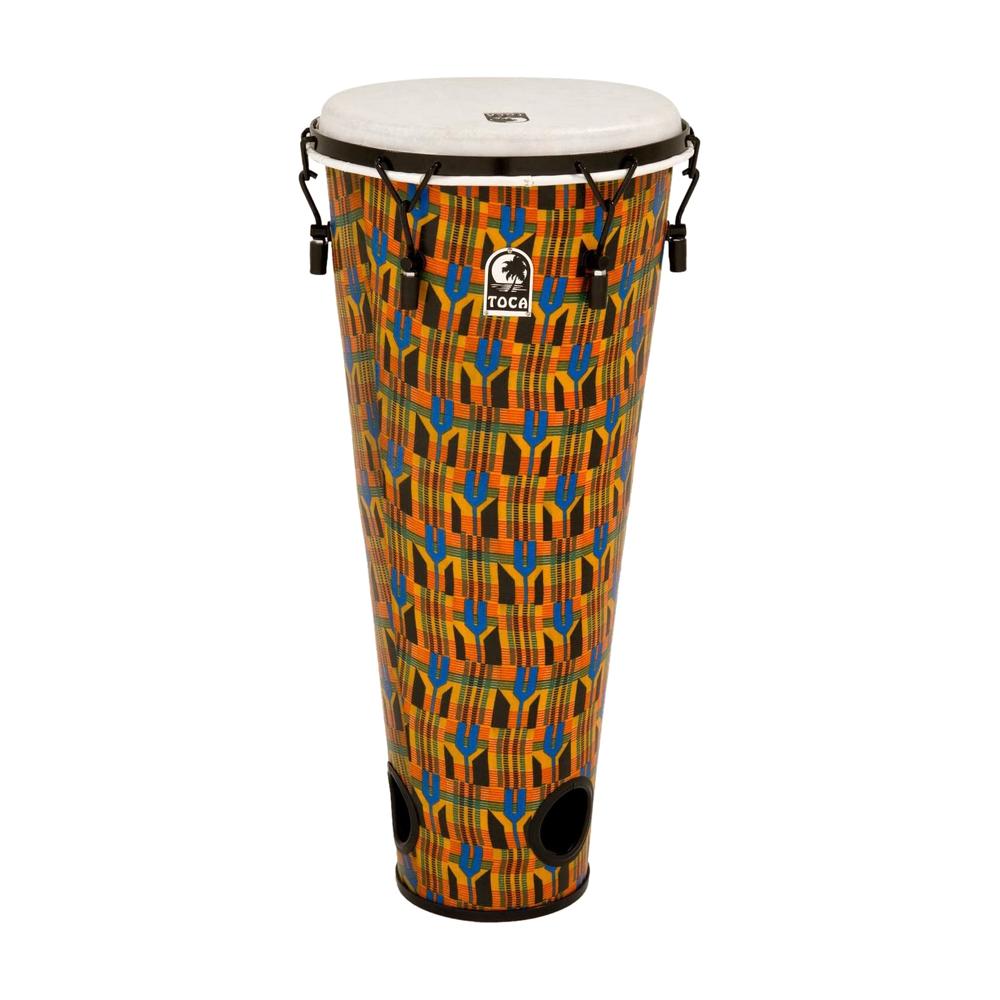 Toca TFA-12MK Mechanically Tuned 12" Ashiko Drum, Kente Cloth