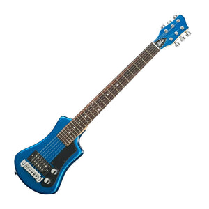 Hofner HCT-SH-BL-O 6 String Shorty Electric Travel Guitar w/Gig Bag, Blue