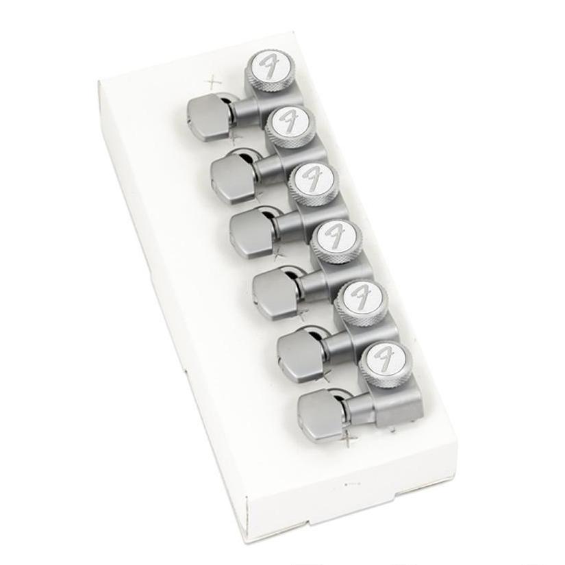 Fender Locking Guitar Tuners, American Deluxe Strat, Brushed Chrome, Set of 6