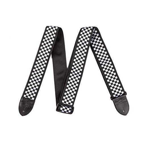 Fender 2-Inch Nylon Checker Board Strap, Black/White