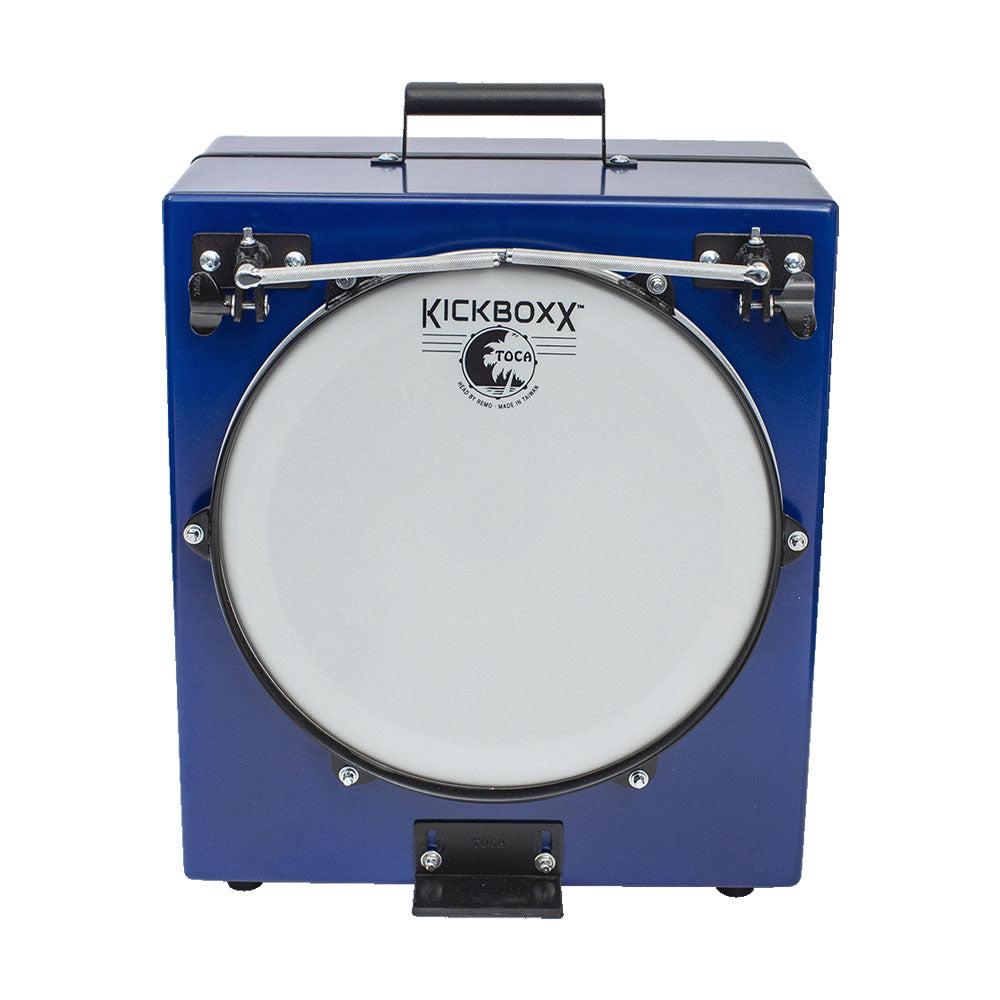Toca Kickboxx Pro Suitcase Travel Drum Set, Blue guitar pedals for