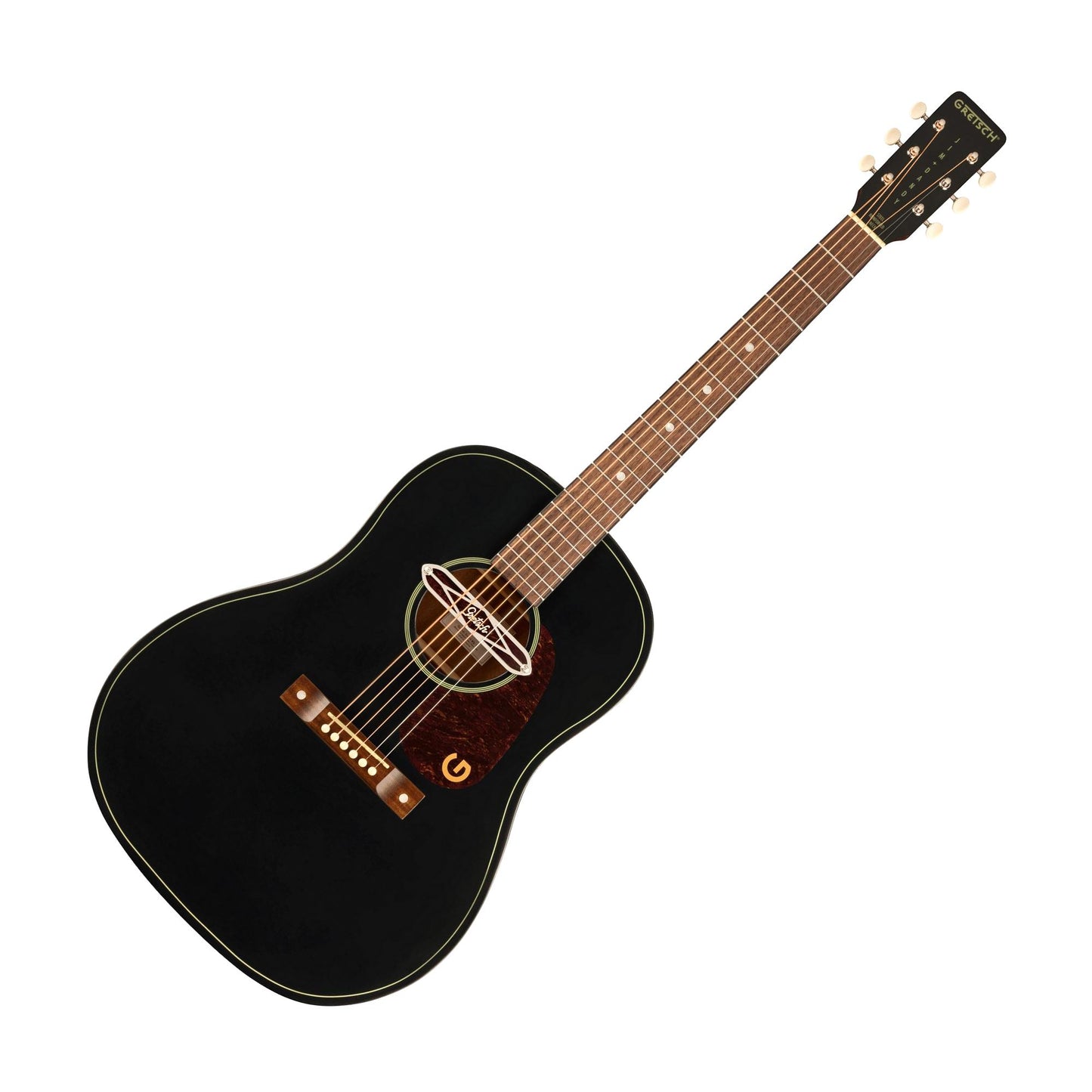 Gretsch Jim Dandy Deltoluxe Dreadnought Acoustic Electric Guitar, Black Top