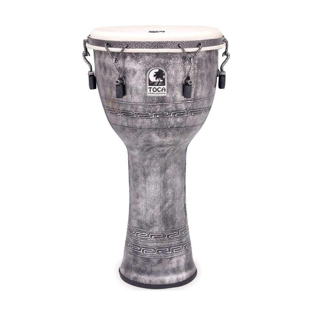 Toca SFDMX-12AS Freestyle Mechanically Tuned 12" Djembe, Antique Silver Finish