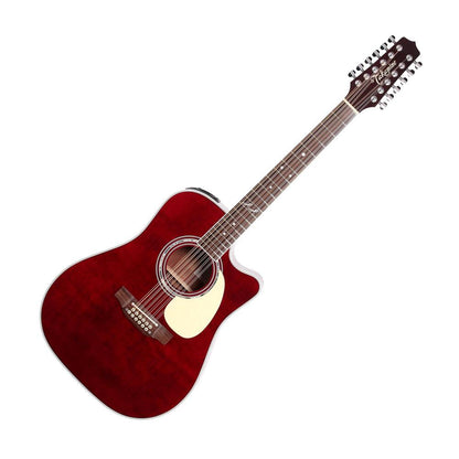 Takamine JJ325SRC-12 John Jorgenson 12-String Acoustic-Electric Guitar, Gloss Red