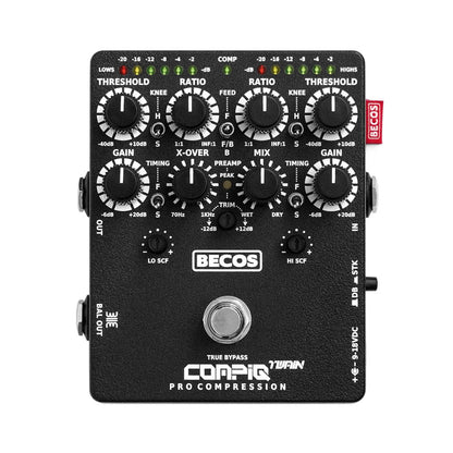 BECOS FX CompIQ TWAIN Mk2 Dual Band/Stacked Compressor with DITOS for Guitar and Bass