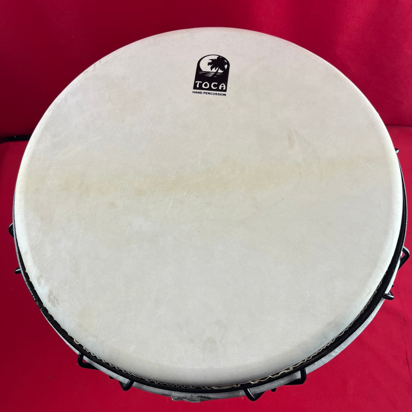 [USED] Toca SFDMX-14FB Mechanically Tuned 14-Inch Djembe w/Bag, Bali Red (See Description)