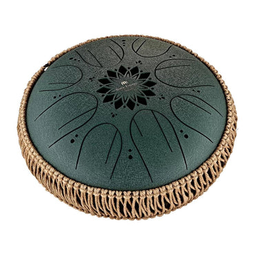 Meinl MOSTD4DG 8 Note Octave Steel 10", F# Minor Tongue Drum w/Mallets And Case, Dark Green