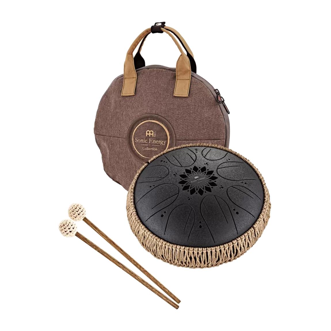 Meinl MOSTD1BK 8 Note Octave Steel 10", B Minor Tongue Drum w/Mallets And Case, Black