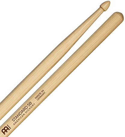 Meinl Stick & Brush SB102 Standard 5B Drumsticks American Hickory with Acorn Shape Wood Tip