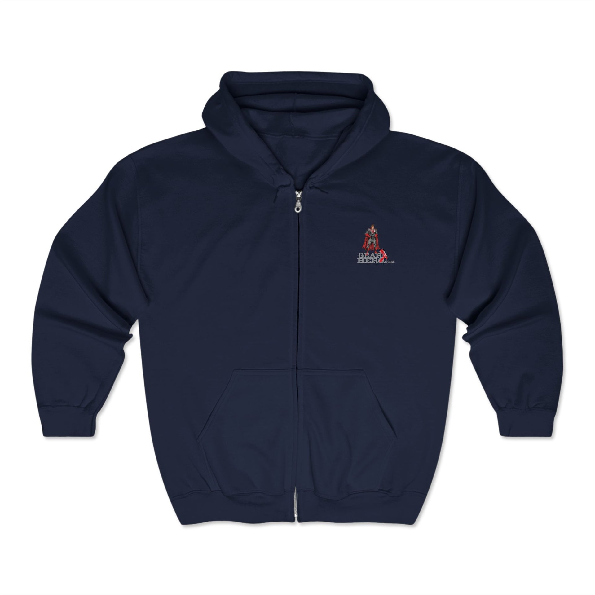 Gear Hero Unisex Heavy Blend Full Zip Hooded Sweatshirt Dark Heather / S