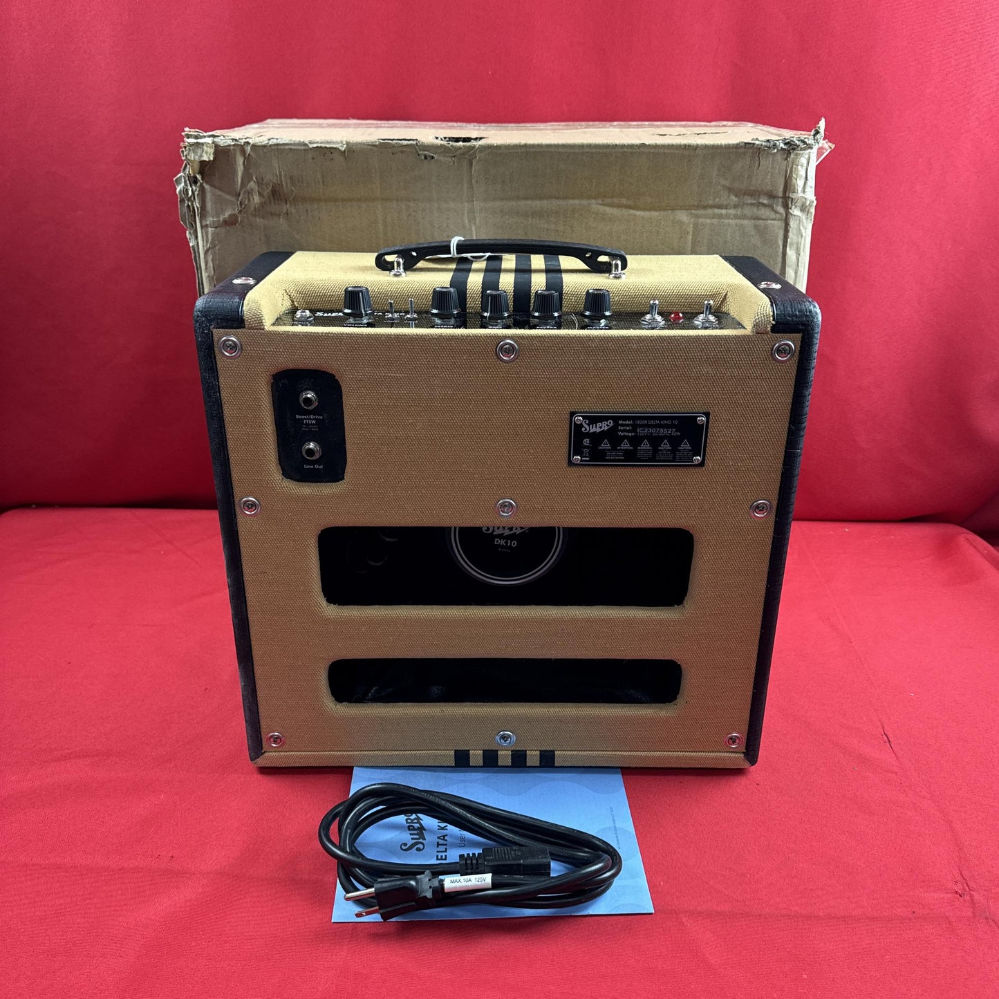 [USED] Supro 1820RTB Delta King 10 5-Watt 1 X 10" Guitar Combo, Tweed w/Black Stripes (See Description)