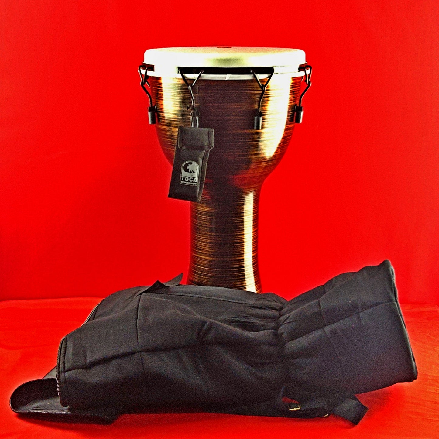 [USED] Toca TF2DM-14SCB Freestyle II Mechanically Tuned 14-Inch Djembe w/Gig Bag, Copper Spun Finish (See Description)